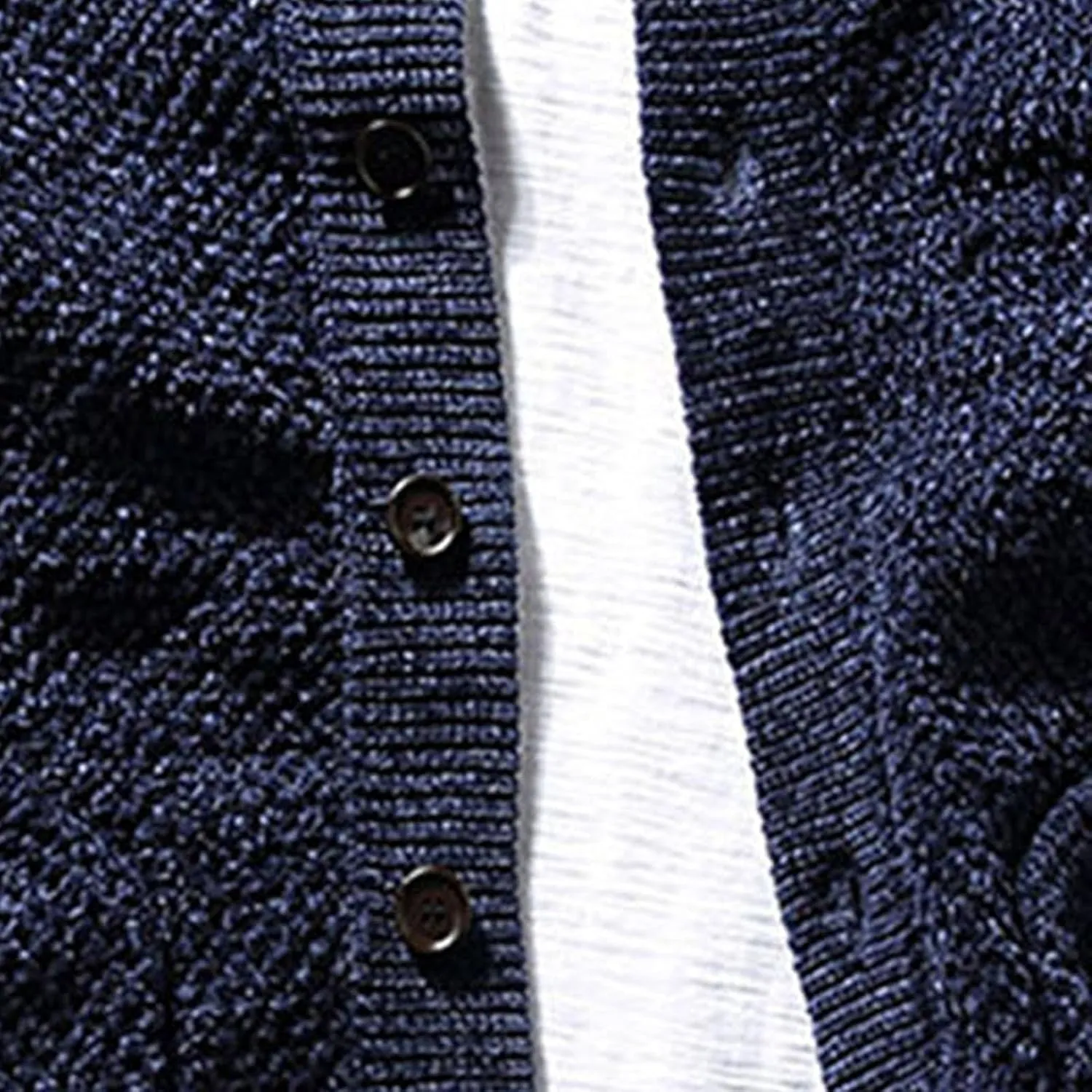 Men's Vintage Crew Neck Cardigan Sweater Long Sleeve Button Down Knitwear with Pocket Comfort Chunky Sweater Coat