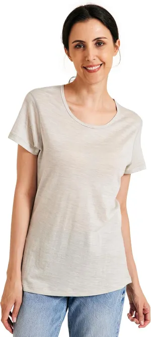 METARINO 100% Merino Wool T-Shirt Women,Short Sleeve Lightweight Crew Neck Base Layer Tee Shirt for Travel,Hiking
