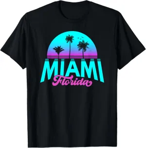 Miami Florida Retro Vintage Sunset T-Shirt
