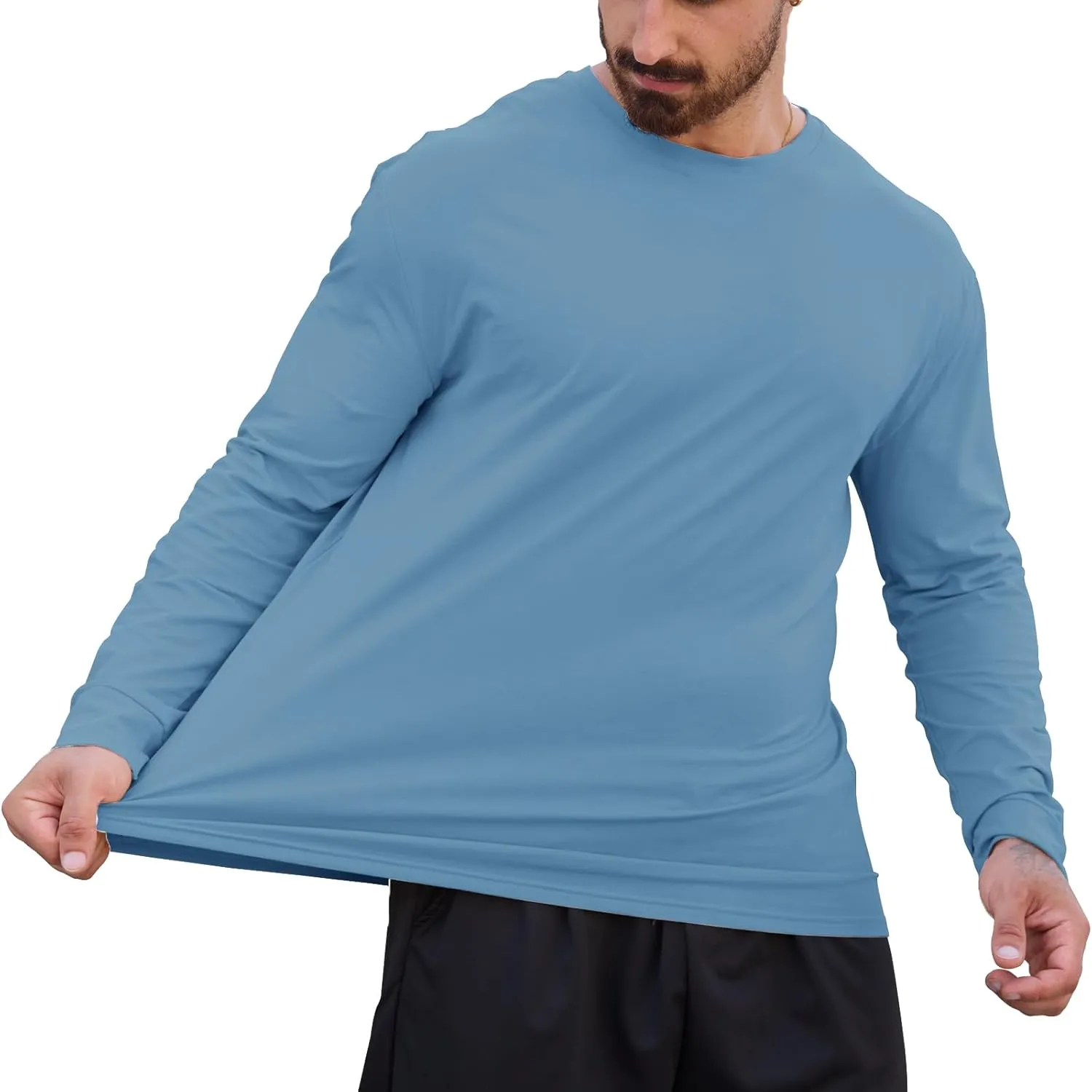 Muscle Killer Men's Gym Workout Long Sleeve T Shirt Lightweight Dry Fit Moisture Wicking Active Shirts Running Fitness Tee