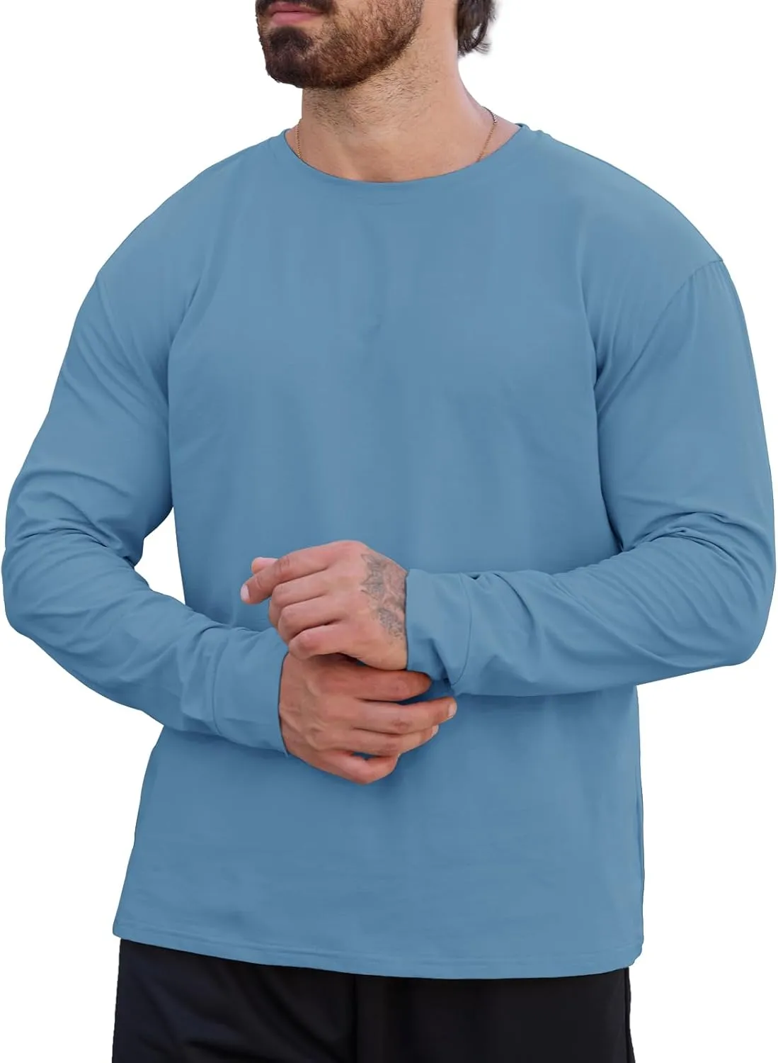 Muscle Killer Men's Gym Workout Long Sleeve T Shirt Lightweight Dry Fit Moisture Wicking Active Shirts Running Fitness Tee