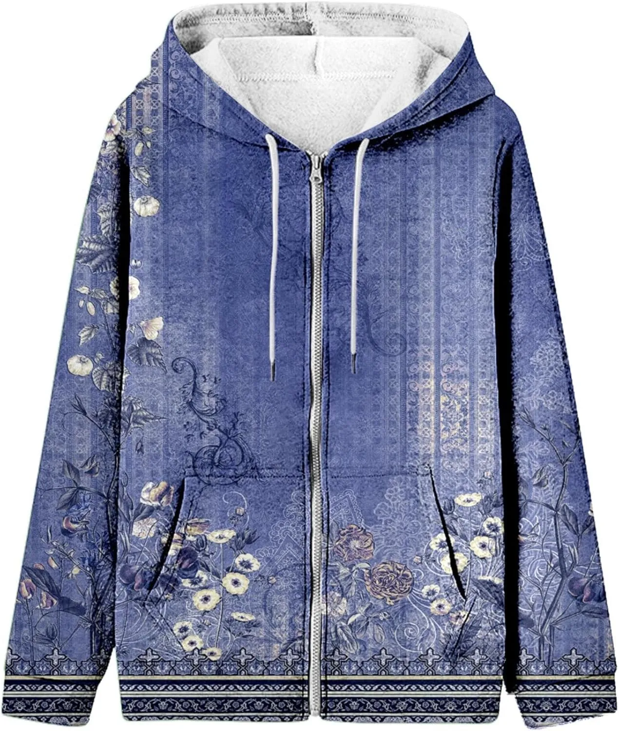 Muyise Womens Full Zip Up Hoodies Long Sleeve Oversized Y2K Coat Trendy Fall Outfits Casual Drawstring Jackets with Pockets