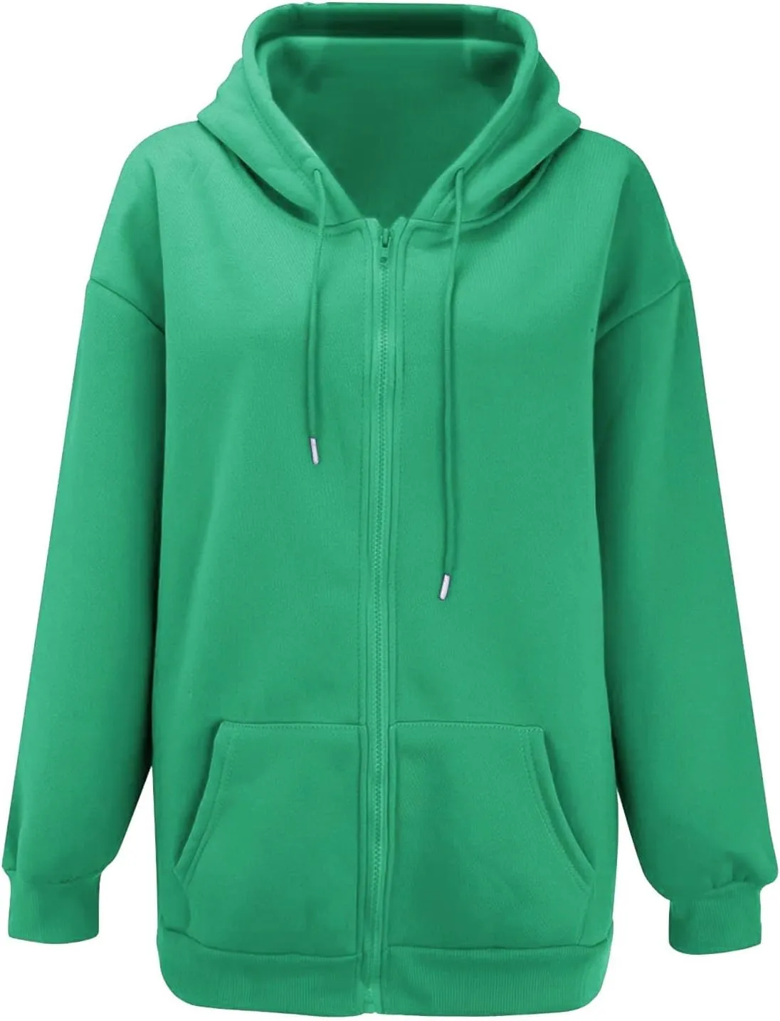 Muyise Women's Oversized Zip Up Hoodie Trendy Fall Outfits Casual Long Sleeve Drawstring Baggy Streetwear with Pockets
