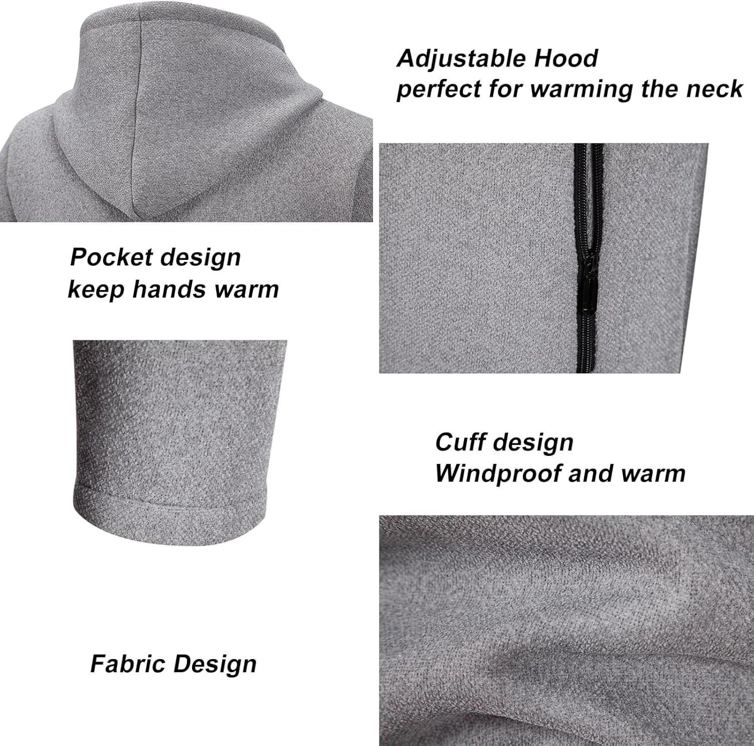 Mylldey Men's Long Cardigan Hoodies Full-zip Fleece Lined Sweaters Knit Regular Fit Casual Sweater Hooded Coat wiht Pocket