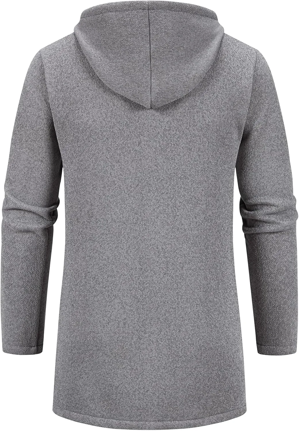 Mylldey Men's Long Cardigan Hoodies Full-zip Fleece Lined Sweaters Knit Regular Fit Casual Sweater Hooded Coat wiht Pocket