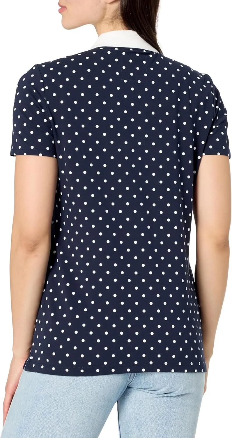 Nautica Women's Short Sleeve Button Placket Polo
