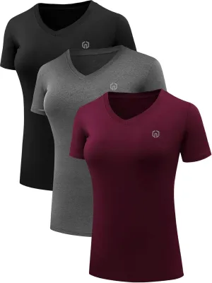 NELEUS Women's 3 Pack Compression Workout Athletic Shirt
