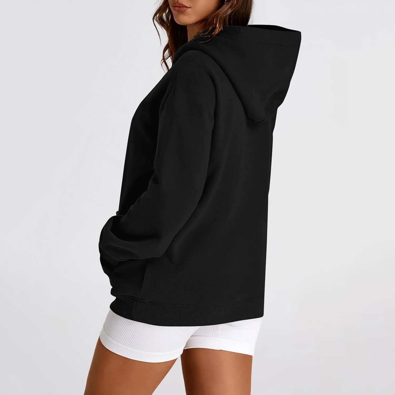 Oversized Hoodie for Women Drawstring Lightweight Pullover Sweatshirts Comfy Y2K Hoodies Fleece Winter Coat w/Pockets