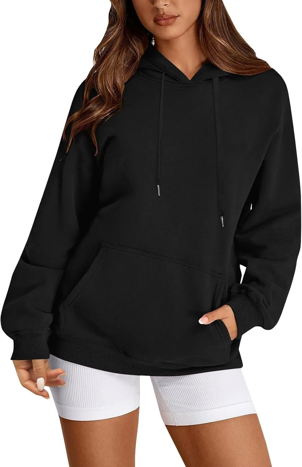 Oversized Hoodie for Women Drawstring Lightweight Pullover Sweatshirts Comfy Y2K Hoodies Fleece Winter Coat w/Pockets