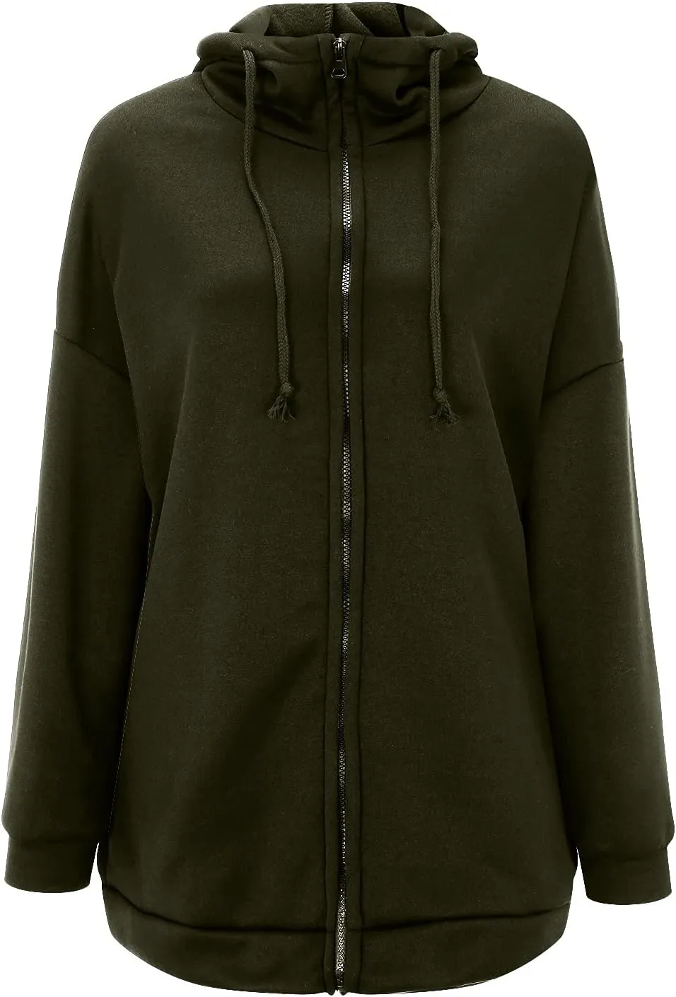 Oversized Hoodies for Women Fall Zip up Hooded Sweatshirts Casual Soild Color Long Fleece Jacket with Pockets