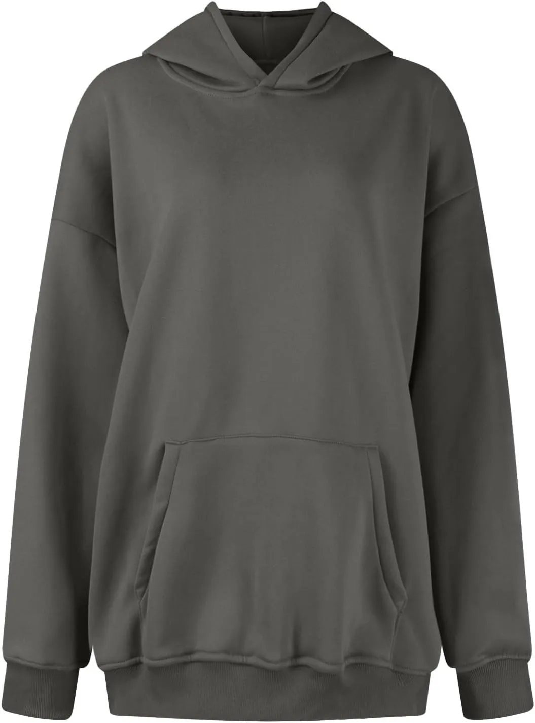 Oversized Hoodies for Women Trendy Plus Size Long Sleeve Solid Sweatshirt Loose Casual Comfy Pullover Top with Pocket