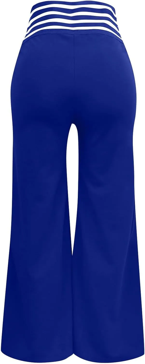 Palazzo Pants for Women Oversized Wide Leg High Waist Pants Summer Baggy Hollow Belt Lightweight Straight Leg Trouser