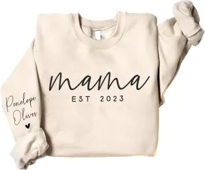 Personalized Mama Crewneck Sweatshirt, Mothers Day Shirt, Gifts For Mothers Day, Mama Sweatshirt with Kids Name