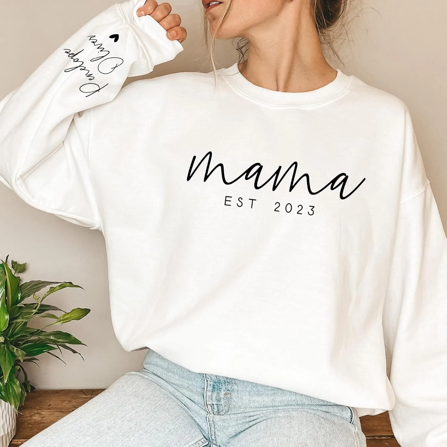 Personalized Mama Crewneck Sweatshirt, Mothers Day Shirt, Gifts For Mothers Day, Mama Sweatshirt with Kids Name