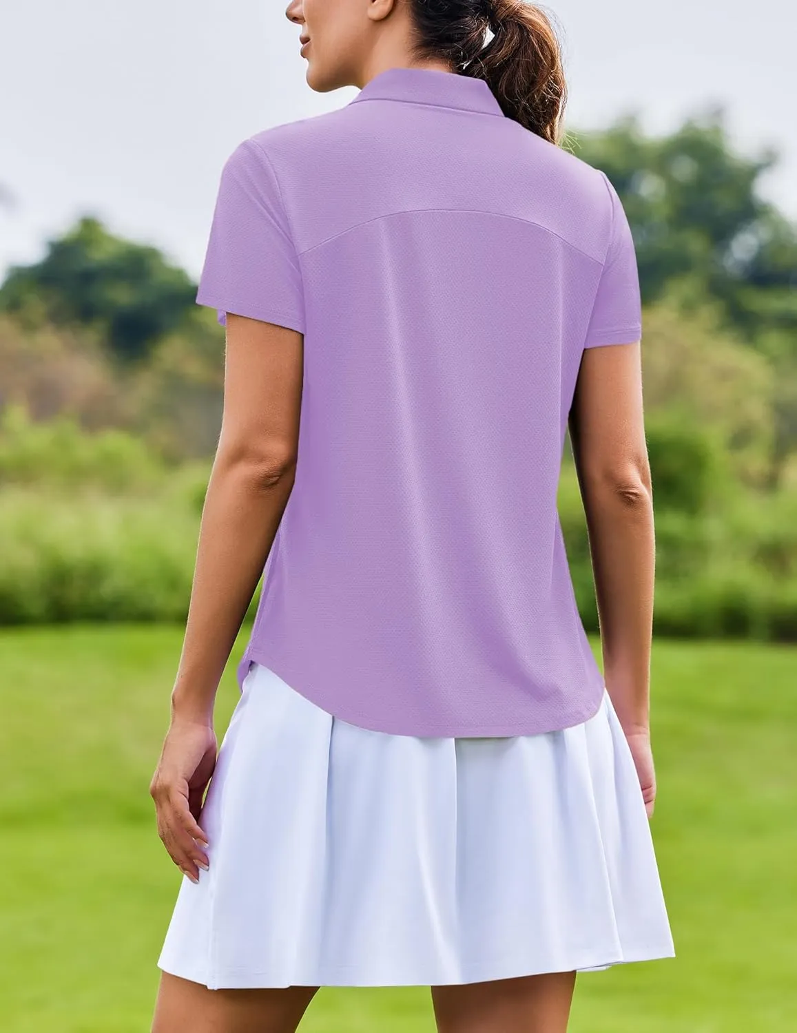 PINSPARK Womens Golf Shirt Zip Up Polo UPF 50  Sun Protection Collared Shirts Quick Dry Short Sleeve Tennis Athletic Top