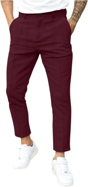 Plaid Dress Pants for Men Slim Fit Dress Pants Stretch Regular Fit Business Casual Fashion Golf Pencil Chinos Pants
