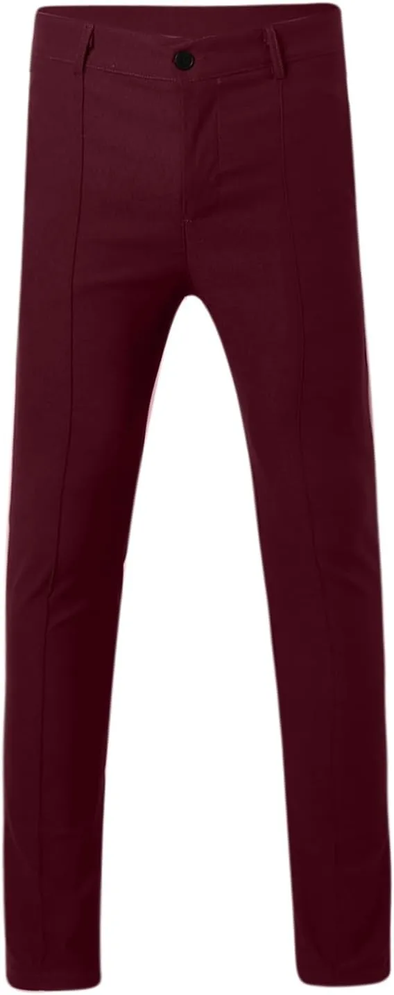 Plaid Dress Pants for Men Slim Fit Dress Pants Stretch Regular Fit Business Casual Fashion Golf Pencil Chinos Pants