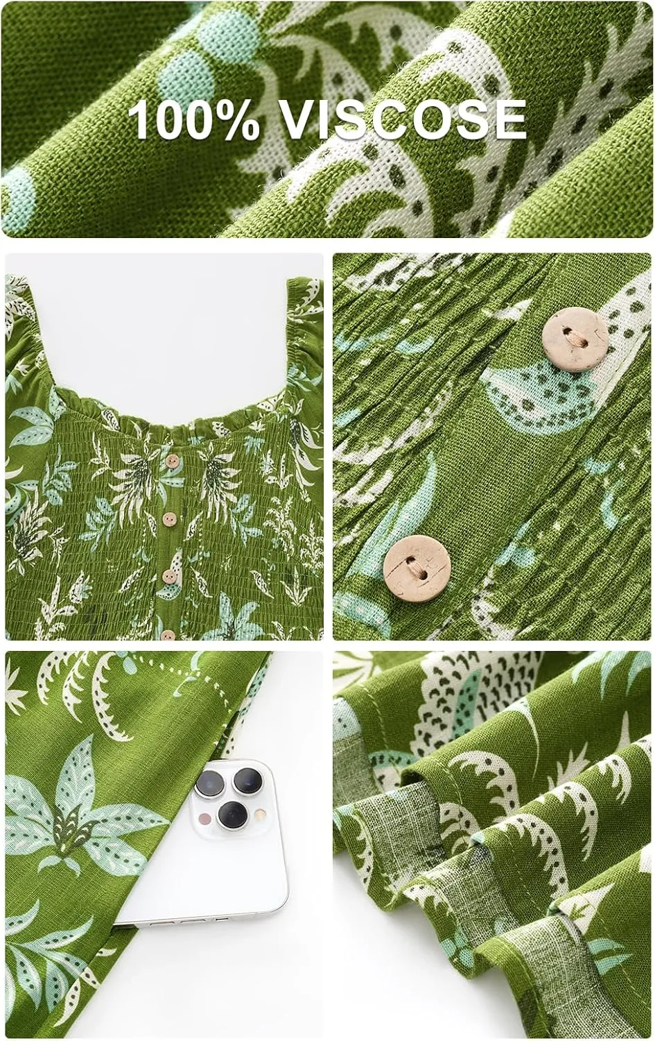 PRETTYGARDEN Womens Summer Dresses 2025 Casual Boho Floral Puff Short Sleeve Flowy Maxi Dress Smocked V Neck Sun Dresses