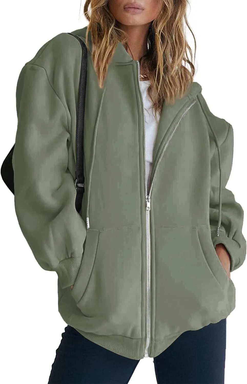 PRETTYGARDEN Women's Zip Up Y2K Hoodies Casual Long Sleeve Track Jackets with Pockets