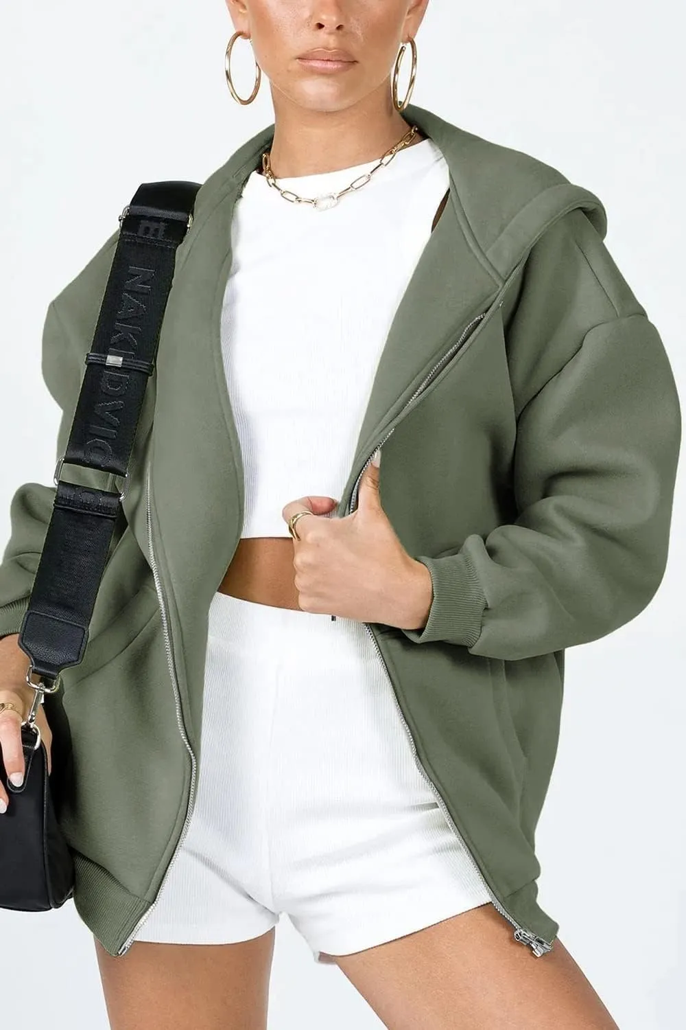 PRETTYGARDEN Women's Zip Up Y2K Hoodies Casual Long Sleeve Track Jackets with Pockets