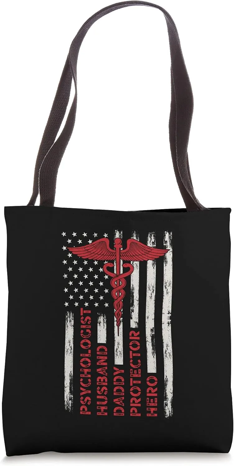 Psychologist Husband Daddy Protector Hero Doctor Dad Tote Bag