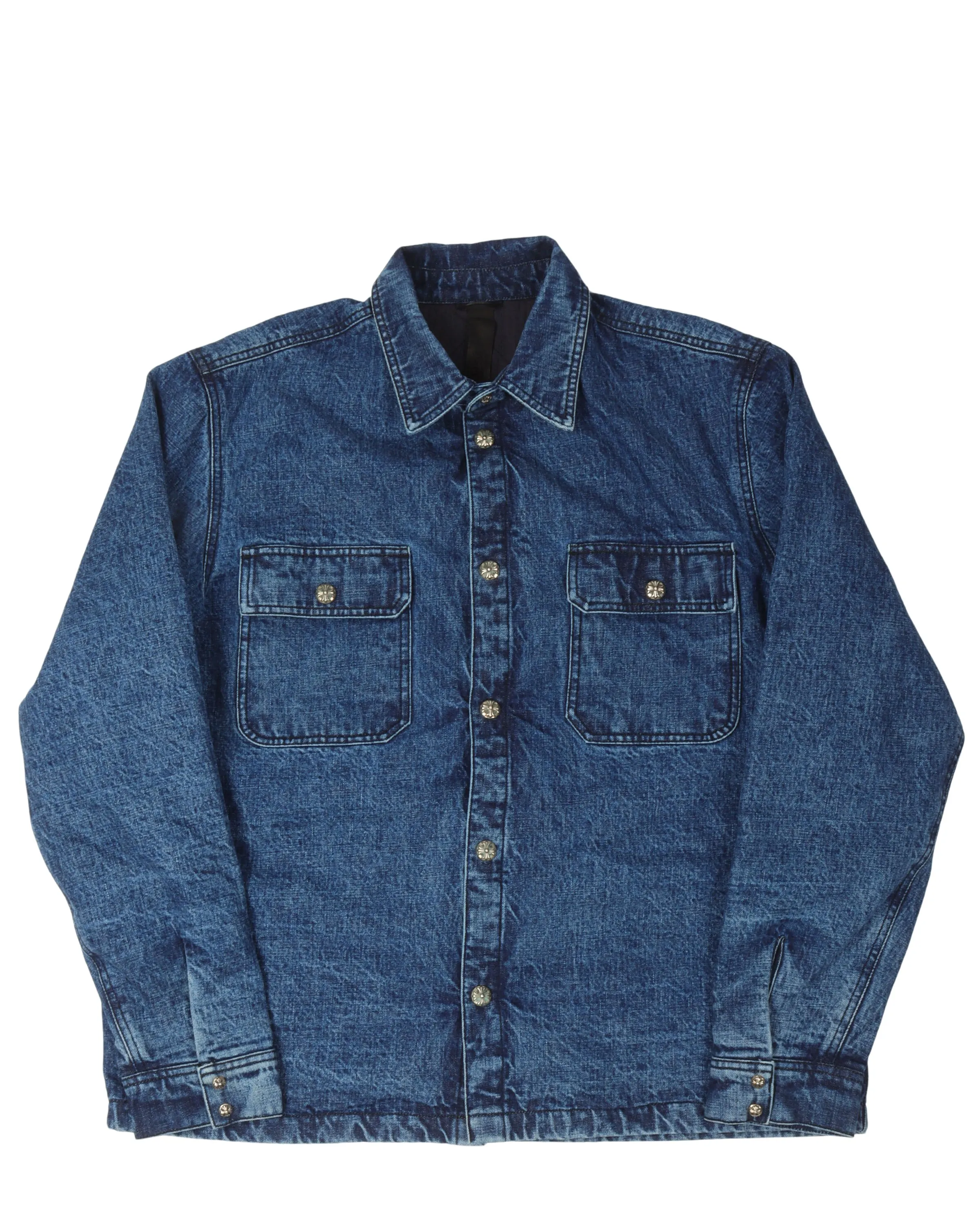 Quilted Denim Shirt Jacket