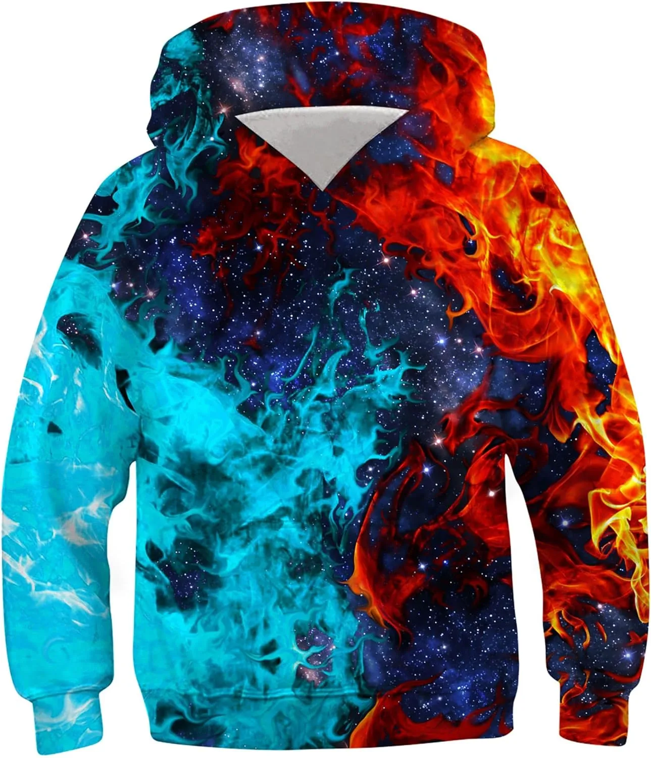 RAISEVERN Kids Hooded Sweatshirt 3D Pullover Hoodie for Girls Boys with Pocket for 6-16 Years