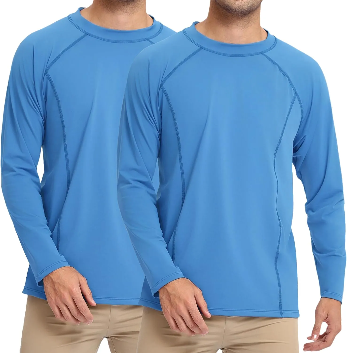 Rash Guard for Men UPF 50  Sun Protection Long Sleeve Shirts for Fishing Workout Quick Dry Lightweight Cooling