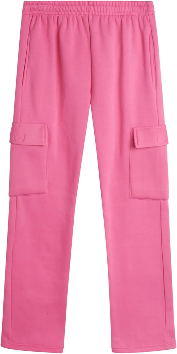 Real Love Girls' Jog Set - 2 Piece Soft Fleece Zip Up Hoodie and Flare Cargo Pants - Activewear Set for Girls (Sizes: 7-16)