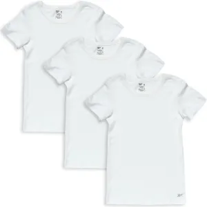 Reebok Girls' Undershirt - 3 Pack/6 Pack 100% Cotton No Show Short Sleeve Crew Neck White Shirt for Girls (Sizes: 2T-16)
