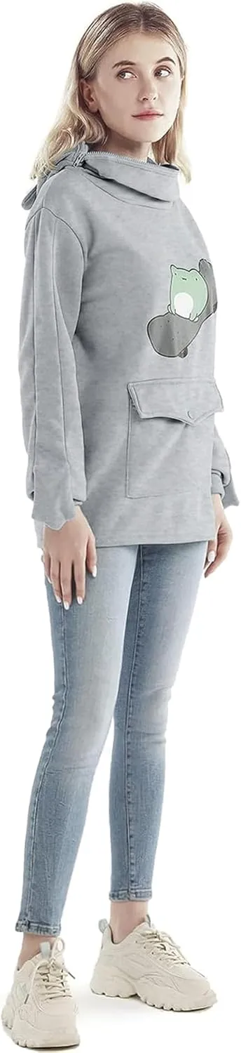 RGOSME Frog Hoodie Teen Girls Cute Oversized Graphic Hoodies Women Sweatshirt Cosplay Costume Pullover Tops
