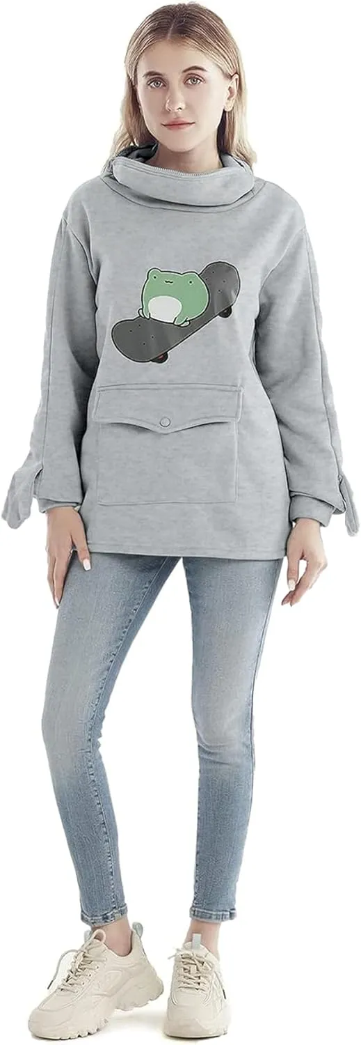 RGOSME Frog Hoodie Teen Girls Cute Oversized Graphic Hoodies Women Sweatshirt Cosplay Costume Pullover Tops