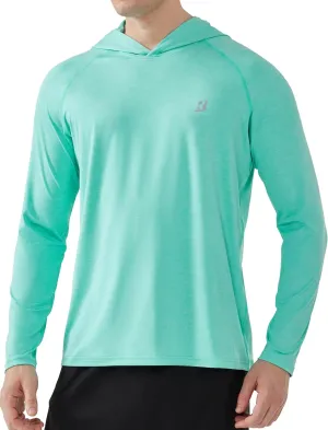 Roadbox Men's UPF 50  Fishing Shirts, Long Sleeve UV Sun Protection SPF Hoodie, Quick Dry Swim Rash Guard for Outdoor Hiking