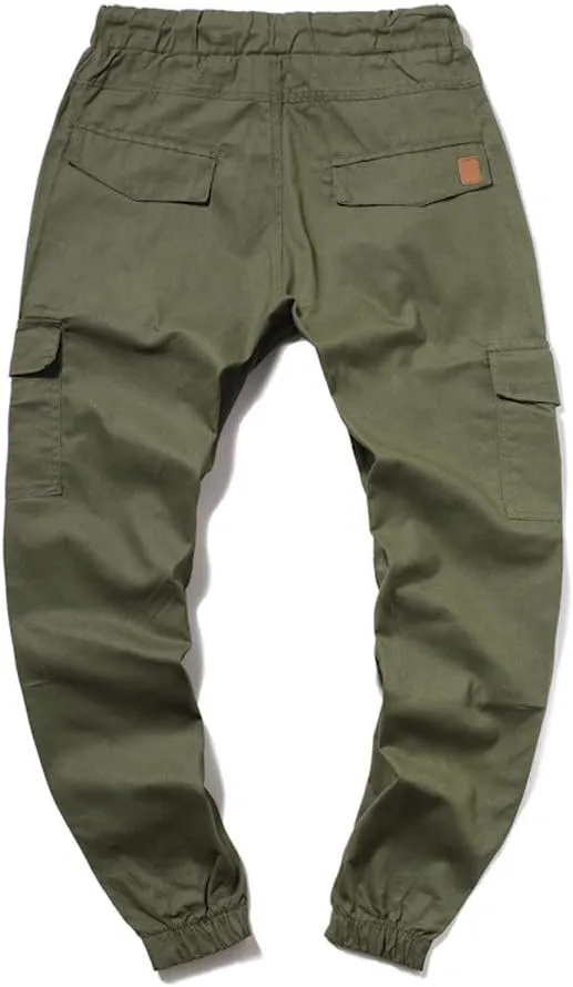 sdbrld Cargo Pants For Men Mens Outdoor Hiking Joggers Pants Solid Casual Mid Waist Drawstring Cargo Pants with Pockets