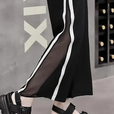 Selena High Slit Lateral Pants with Mesh Panel