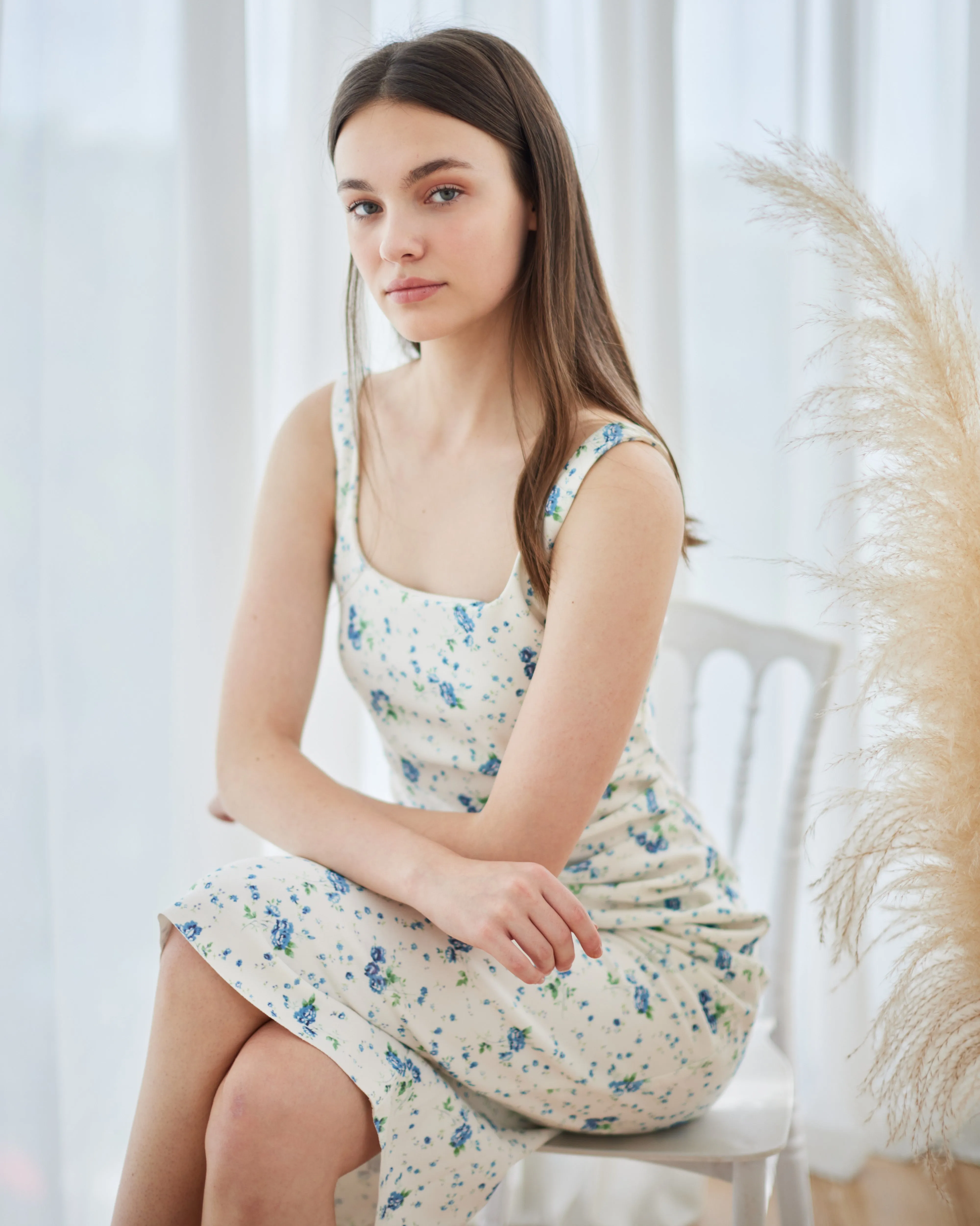 Serenity Square Neck Pattern Dress