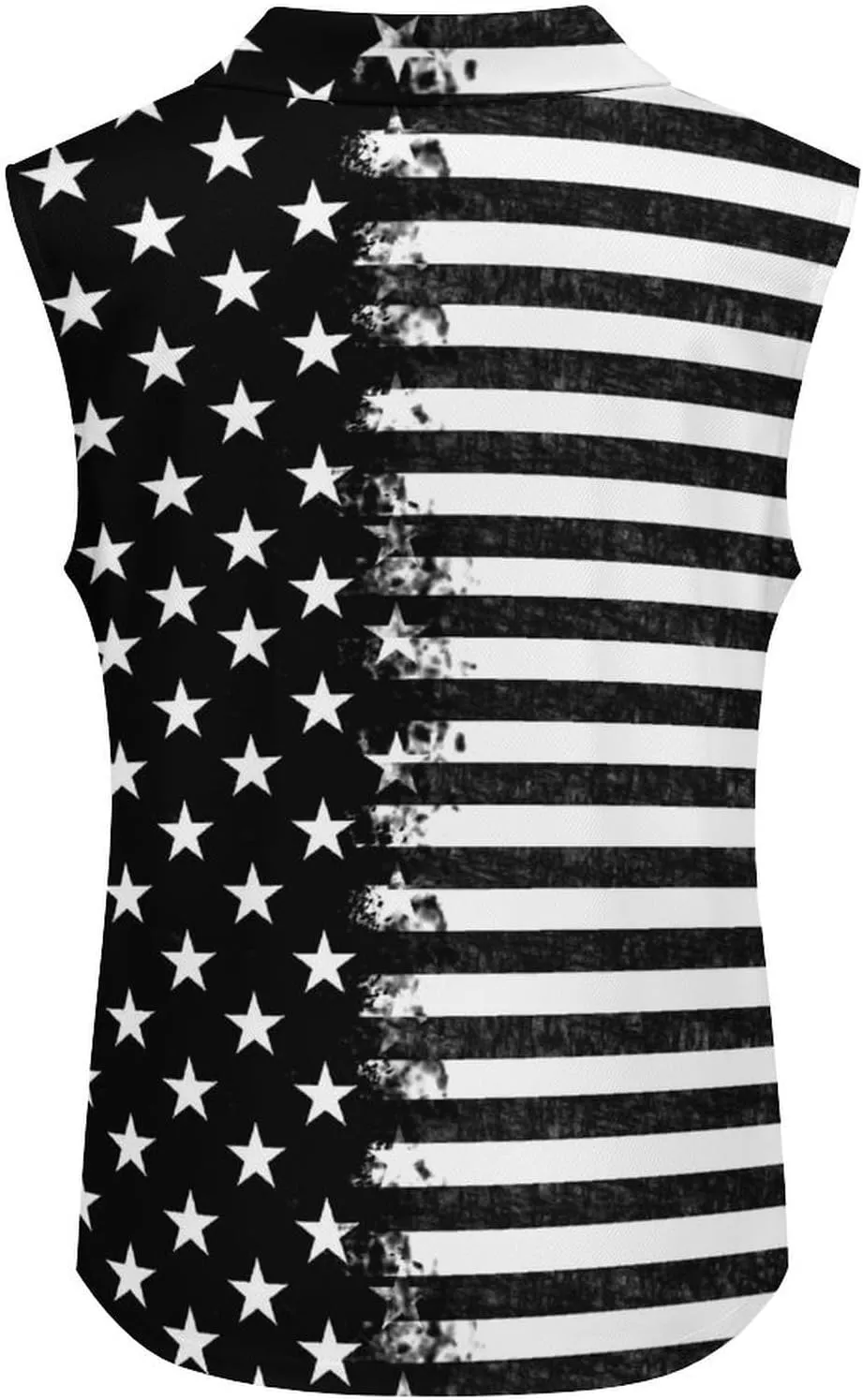 Sleeveless Shirts for Women American Flag V Neck Shirt Casual PO-LO Tank Top Pullover Quick Dry with Designs