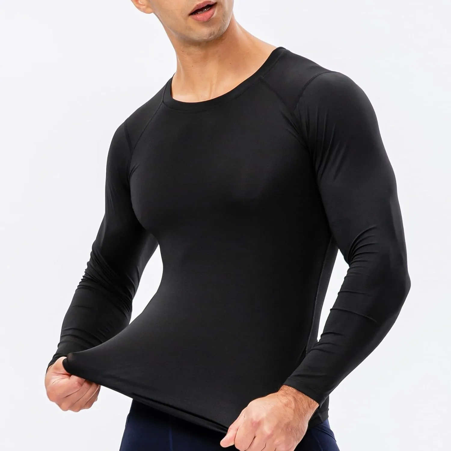 SPVISE Men's Compression Shirt Long Sleeve Athletic Workout T-Shirts Top Active Sport Baselayer Undershirt Gear Shirt Dry Fit