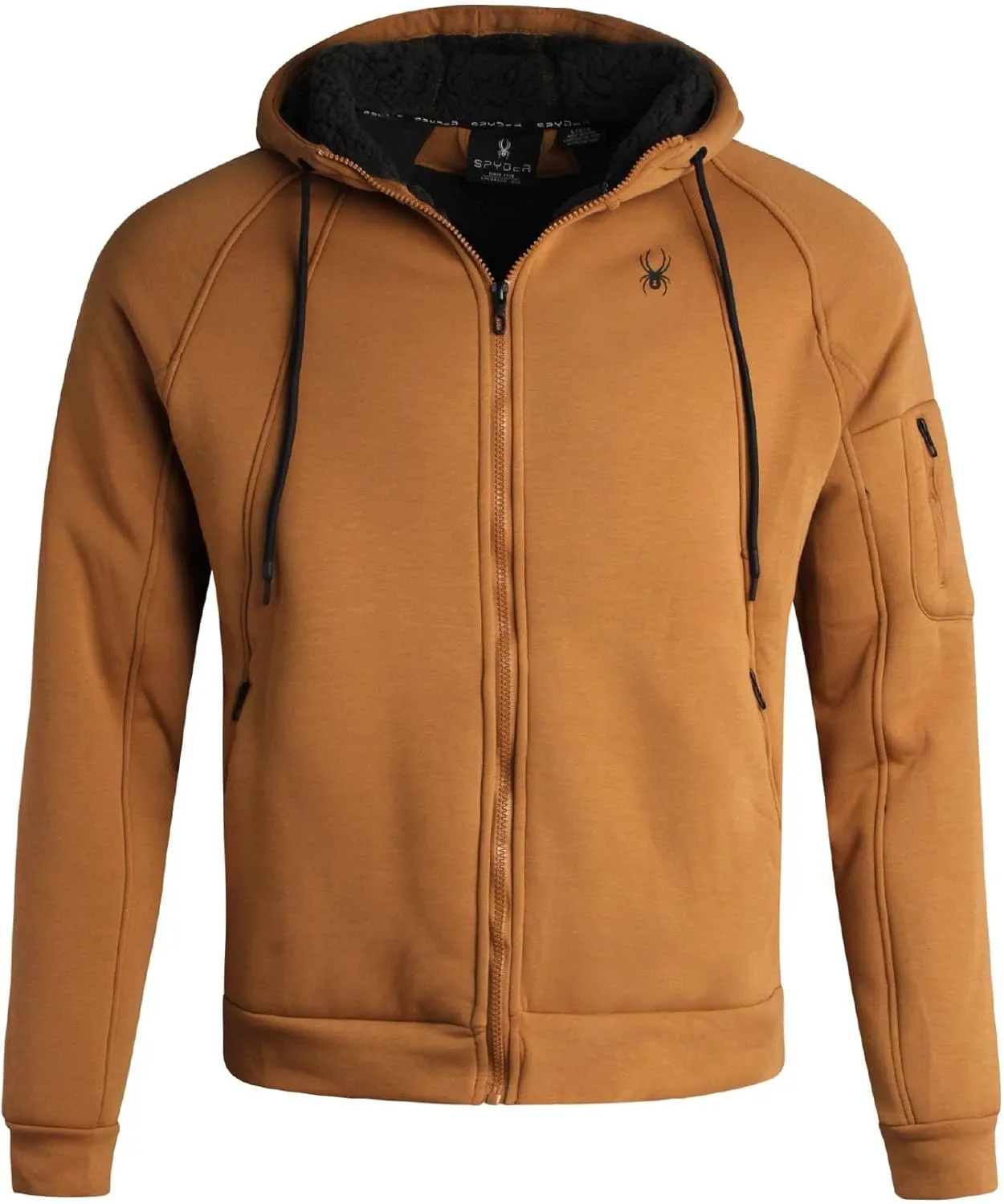 Spyder Men's Hoodie - Sherpa Lined Fleece Zip Up Jacket with ThermoWeb Insulation - Warm Outerwear Hoodies for Men (S-XXL)