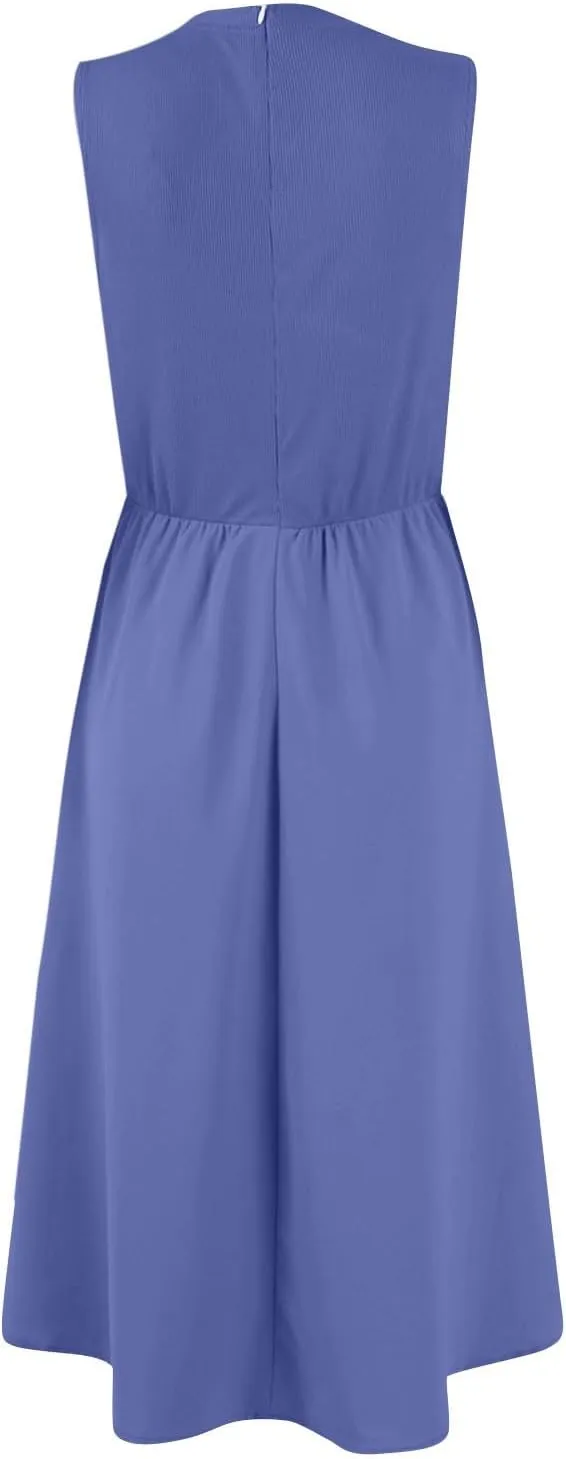 Summer Dresses for Women 2025 Formal Long Wedding Guest Slim Fit Tank Dress A Line Flowy Sleeveless Beach Sundress