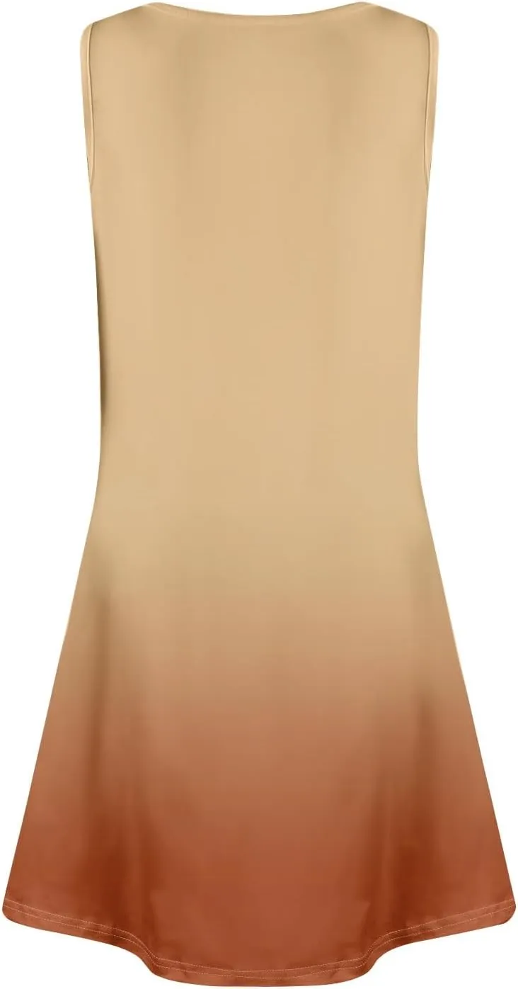 Summer Dresses for Women 2025 Loose Boho Beach Tank Dress V Neck Casual T Shirt Dresses Floral Sleeveless Sundresses