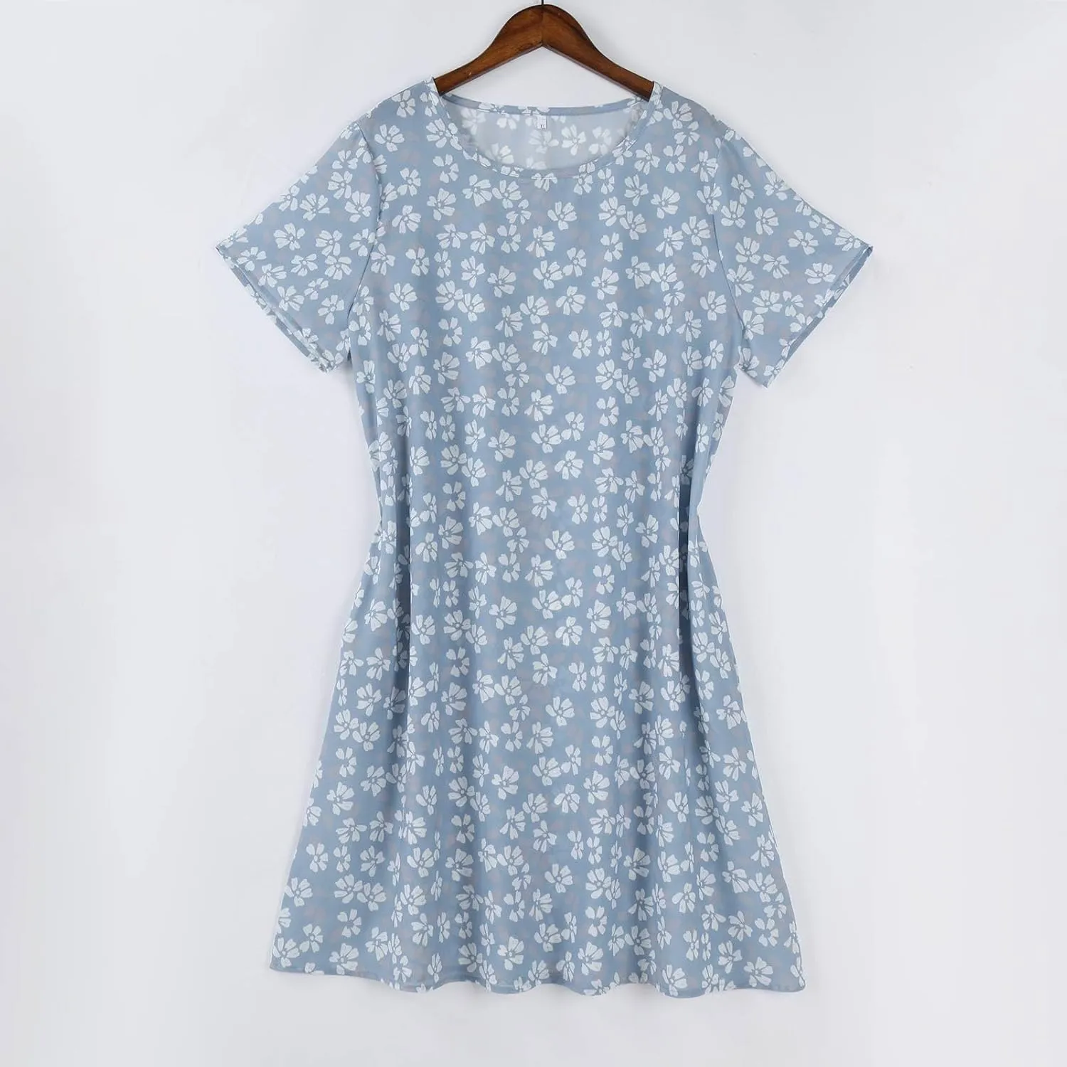 Summer Dresses for Women 2025 Trendy Casual Short Sleeve Flowy Boho Petite Tshirt Dress Beach Vacation Clothes