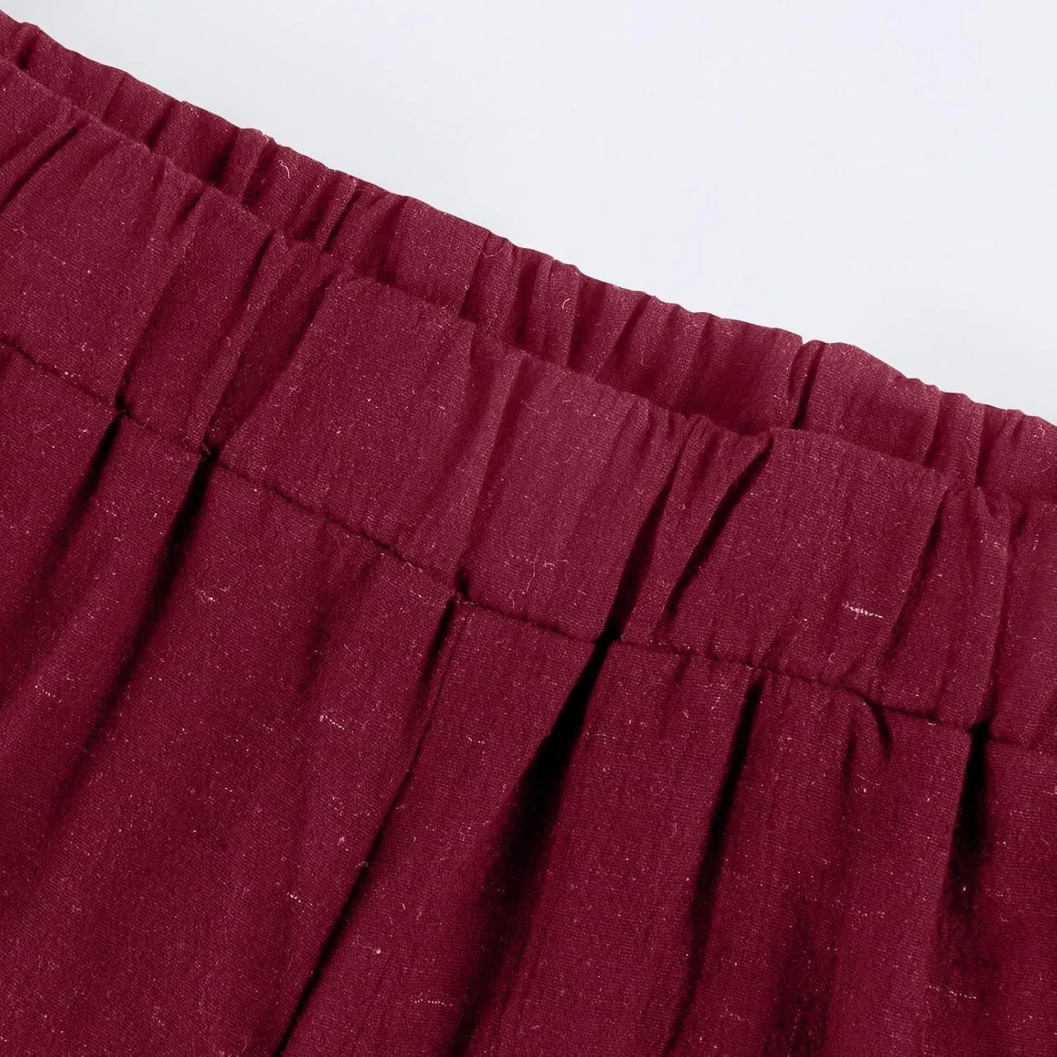 Summer Linen Pants for Women Waist Cotton Trouser Cropped Wide Leg Pants Cropped Linen Pants
