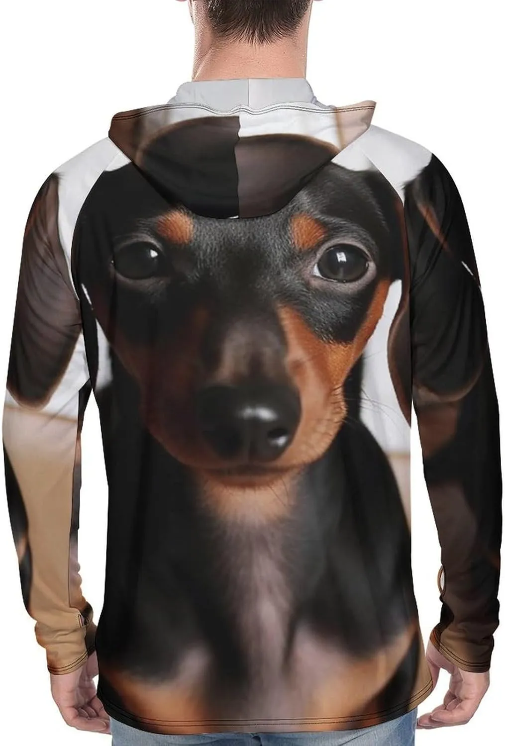 Sun Protection Shirt Long Sleeve Hoodie Cute Wiener Sausage Dog Lightweight Rash Guard Quick Dry Sun Shirt for Outdoor