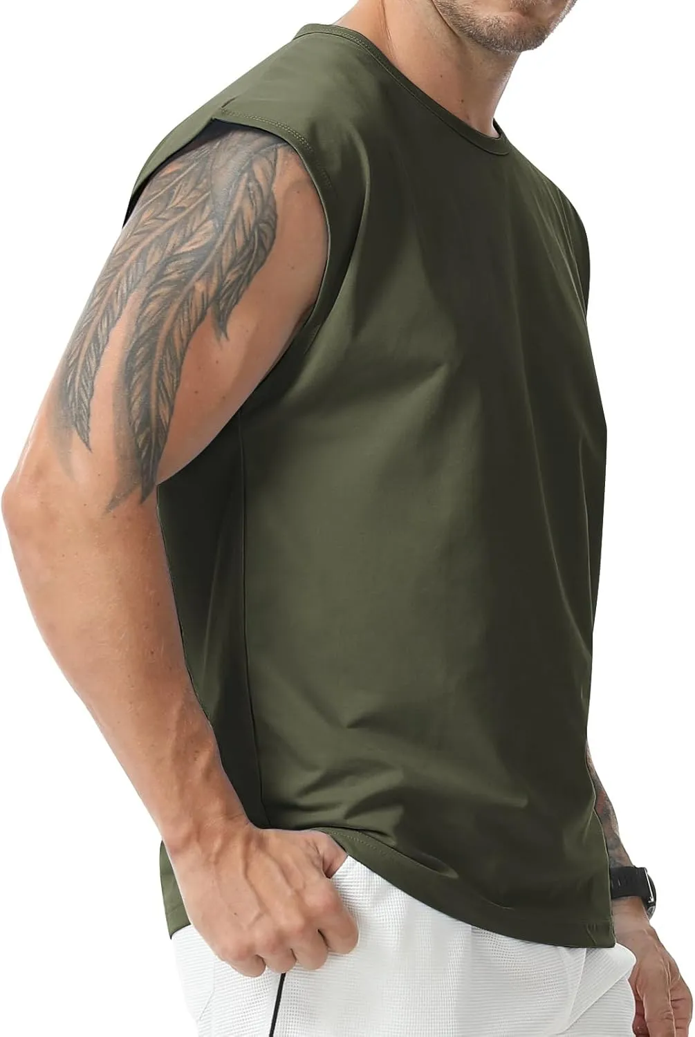 Surenow Men's Workout Tank Tops Athletic Sleeveless T-Shirt Sport Muscle Tank Running Breathable Gym Muscle T-Shirt for Men