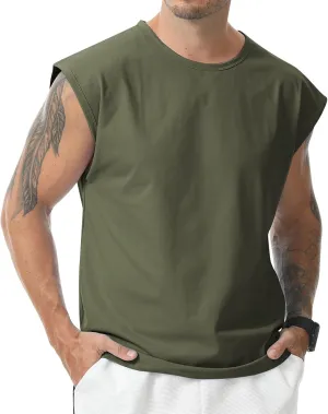 Surenow Men's Workout Tank Tops Athletic Sleeveless T-Shirt Sport Muscle Tank Running Breathable Gym Muscle T-Shirt for Men