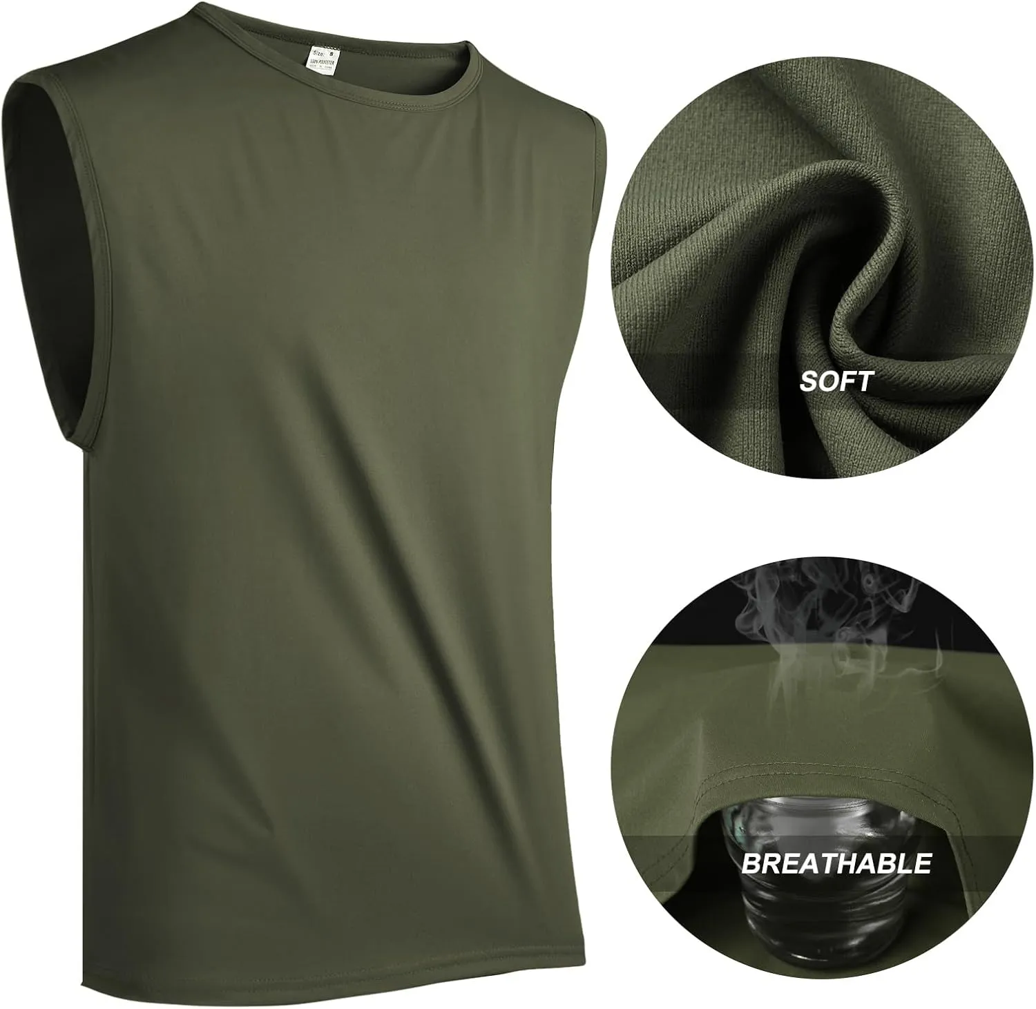 Surenow Men's Workout Tank Tops Athletic Sleeveless T-Shirt Sport Muscle Tank Running Breathable Gym Muscle T-Shirt for Men