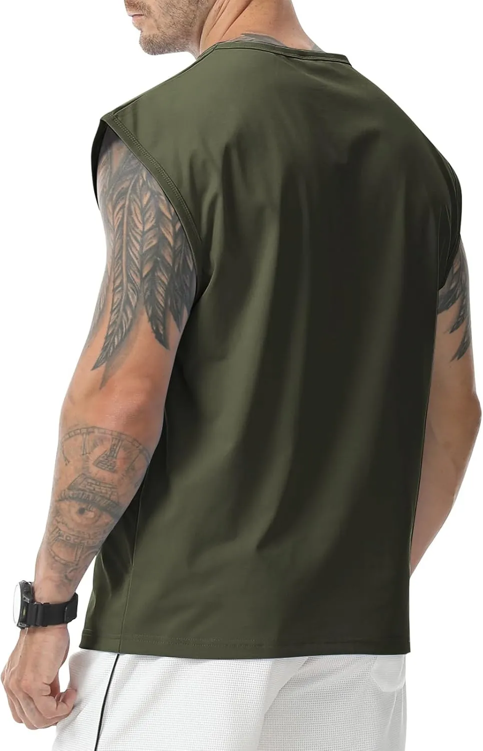 Surenow Men's Workout Tank Tops Athletic Sleeveless T-Shirt Sport Muscle Tank Running Breathable Gym Muscle T-Shirt for Men