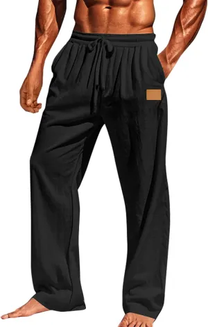 Sweatpants for Men Popular Jogger Sport Tapered Split Elasticated Slack Joggers Elasticated Waist Solid Color Slacks