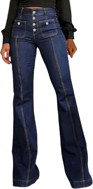 Sweatpants That Look Like Jeans High Waisted Stretchy Pull On Loose Comfy Trousers Wide Leg Denim Pants with Pockets
